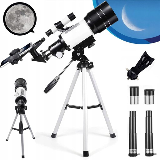 TELESKOP ASTRONOMICZNY DO SMARTFON LUNETA POCZĄTKUJĄCY CZARNY