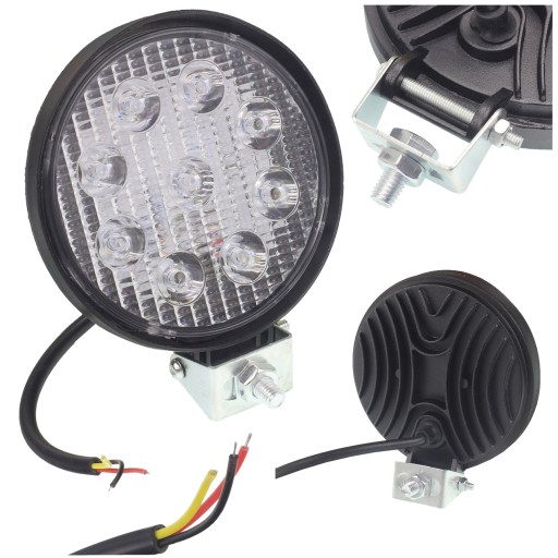 LAMPA ROBOCZA 9 LED halogen 12V 24V IP67 E9