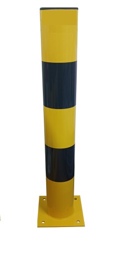 Żółto czarny Słupek Metalowy U12c na stopie 80cm