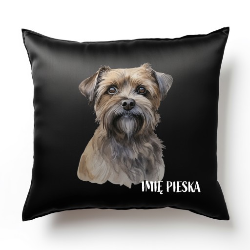 POSZEWKA SATYNA 40CM PIES NORFOLK TERRIER + PSA IMIĘ NA PREZENT
