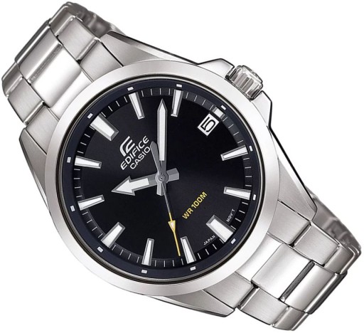 KLASYCZNY ZEGAREK MĘSKI CASIO EDIFICE EFV-100D-1A STALOWY WR100 DATA 42mm