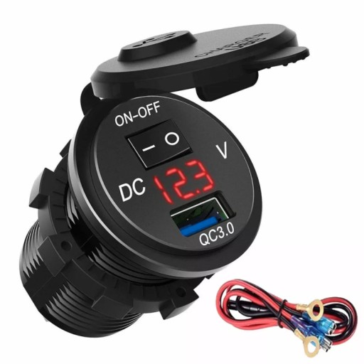 Gniazdo USB QC3.0 Ładowarka do MOTOCYKLA SAMOCHODU