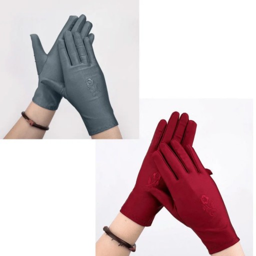 Lightweight Spring Stretchy Fingertip Touchscreen Gloves Sun Protection Tre