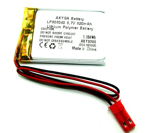 AKUMULATOR Li-Poly 320mAh 3,7V JST-2 PINY