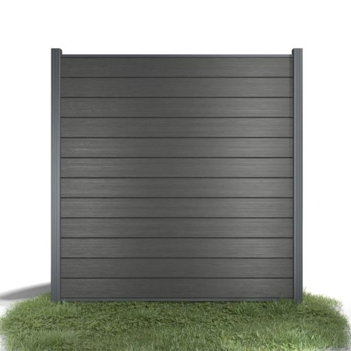 ZESTAW Ogrodzenie WPC DIYO Antracyt 180x180 cm Płot z Kompozytu i Aluminium
