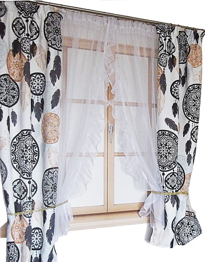 ZESTAW firanka +zasłony ŁAPACZE SNÓW 400X160
