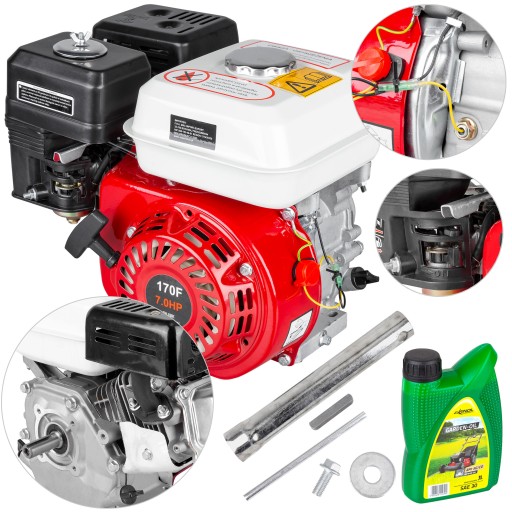 SILNIK SPALINOWY ZAGĘSZCZARKA UBIJARKA AGREGAT GOKART 7.0HP OHV GX160 19MM
