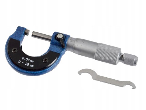 MIKROMETR ANALOGOWY ZEWNĘTRZNY Z NONIUSZEM 0-25MM DOKŁADNOŚĆ DO 0,01MM