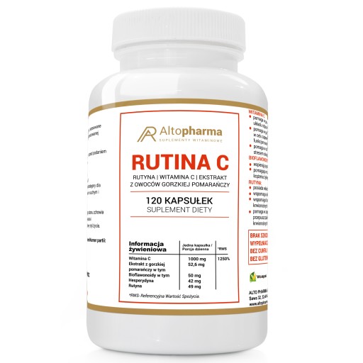 RUTYNA WITAMINA C 1000mg Odporność WEGE 120kaps
