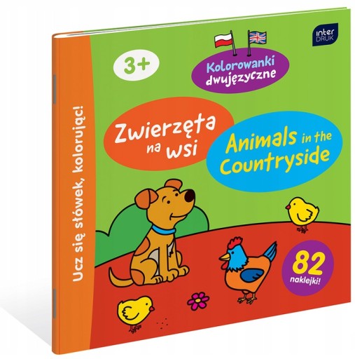 Kolorowanka dwujęzyczna INTERDRUK ZWIERZĘTA NA WSI