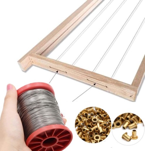 Drut pszczelarski 0,4 mm 250g ocynkowany do ramek drutowania +100 przelotki