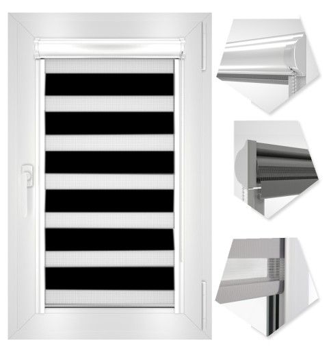 Elegancka roleta w kasecie Dzień Noc 122x150