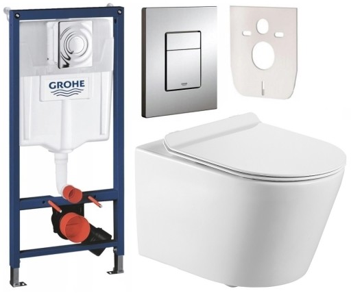 STELAŻ podtynkowy GROHE MISKA WC rimless DESKA W/O