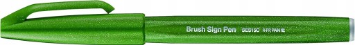 MAZAK Pędzelkowy Pentel Zielony FLAMASTER Dekoracyjny MARKER CIENKOPIS