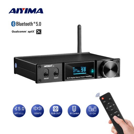 Cyfrowy wzmacniacz dźwięku Aiyima D05 Bluetooth o mocy 200 W