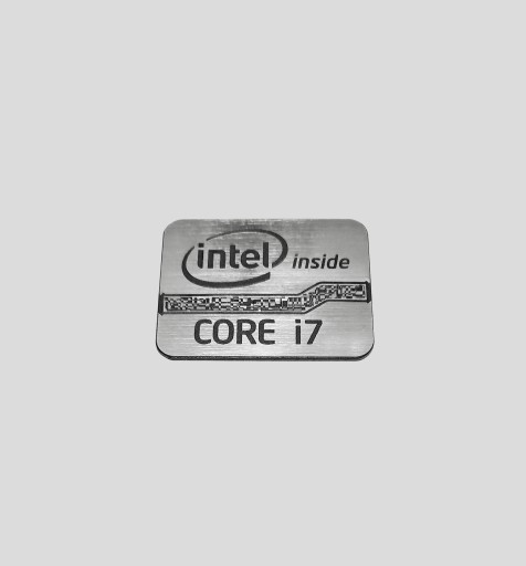 Naklejka emblemat INTEL CORE i7 21x16 mm SREBRNA