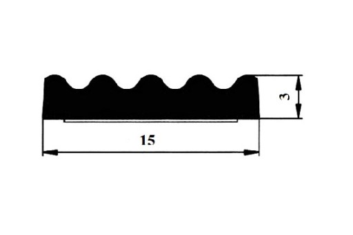 USZCZELKA GUMOWA SAMOPRZYLEPNA Z KLEJEM E 15x3mm