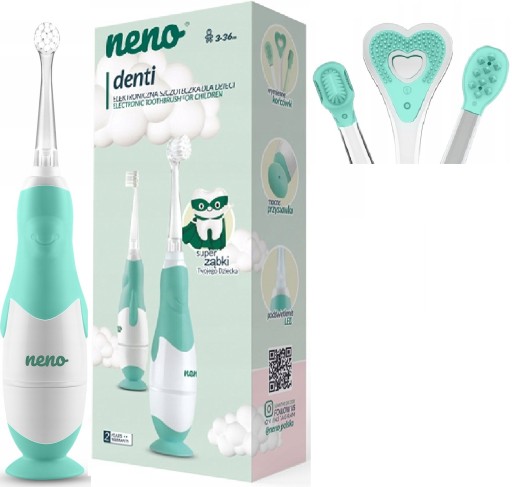 NENO DENTI SZCZOTECZKA DO ZĘBÓW ELEKTRYCZNA DLA DZIECI 3-36M LED MINT