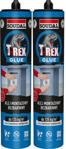T-REX Klej Montażowy Bezbarwny Soudal ZESTAW 2x310g