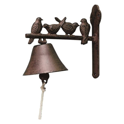 Ozdobny Dzwon Żeliwny Vintage Retro Wiszący Ptaki Dzwonek Esschert Design