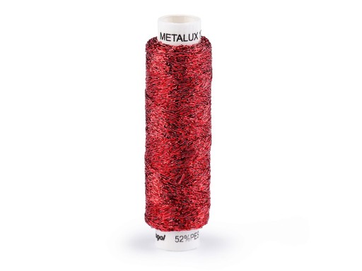 Nici metalizowane METALUX do haftu czerwone 100 mb