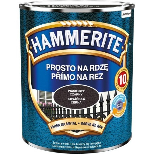 Hammerite Na Rdzę 0,7L CZARNY PIASKOWY hamerite farba szybkoschnąca