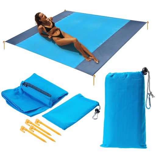 KOC PLAŻOWY PIKNIKOWY 200x210cm MATA PLAŻOWA NA PLAŻĘ BIWAK DUŻY