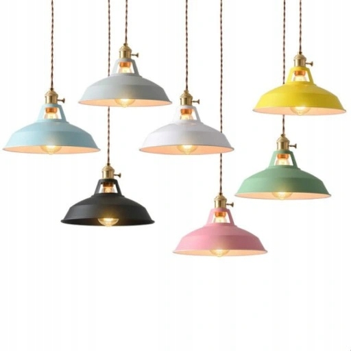 Retro przemysłowa kolorowa lampa wisząca 1SZT