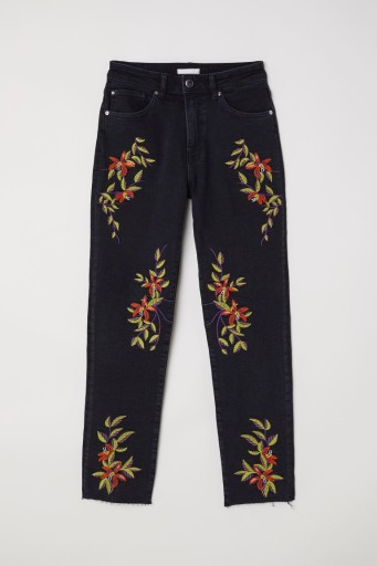 H&M spodnie 36 S Dżinsy z haftem