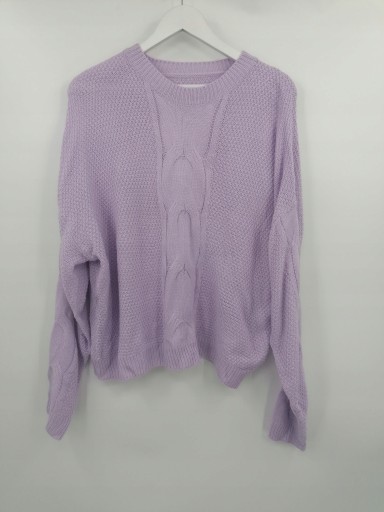 SHEIN SWETER ELASTYCZNY BASIC FIOLETOWY L/XL