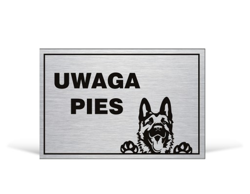 Tabliczka UWAGA PIES 30x20 cm Owczarek niemiecki