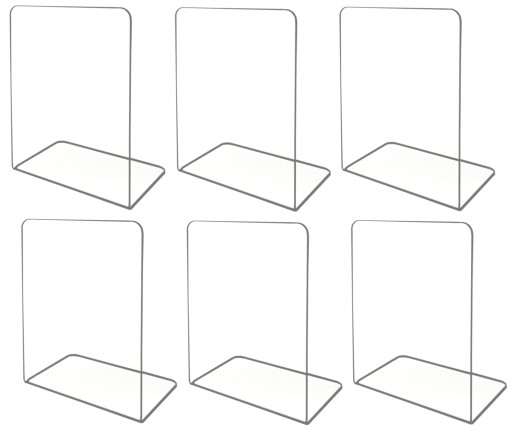 6 x PODPÓRKI do KSIĄŻEK STOJAK Plexi (pleksi) 2mm Przezroczyste