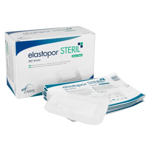 Plaster włókninowy z opatrunkiem chłonnym sterylny 10x8cm ELASTOPOR Zarys