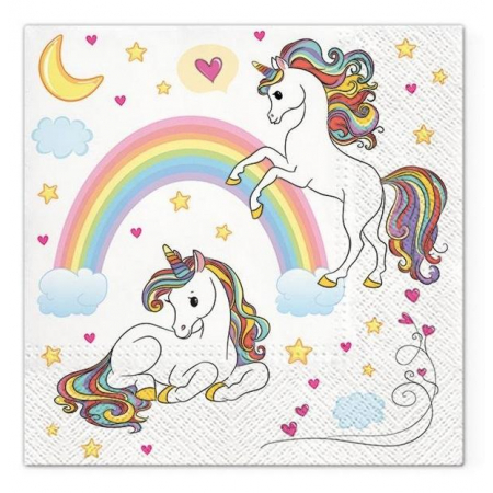 SERWETKI papierowe JEDNOROŻEC unicorn URODZINY 20szt
