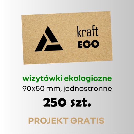 Wizytówki ekologiczne ECO EKO 250 szt. + PROJEKT