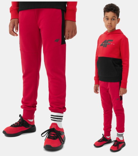4F SPODNIE CHŁOPIĘCE JOGGERY DRESWOE SPORTOWE DRESY