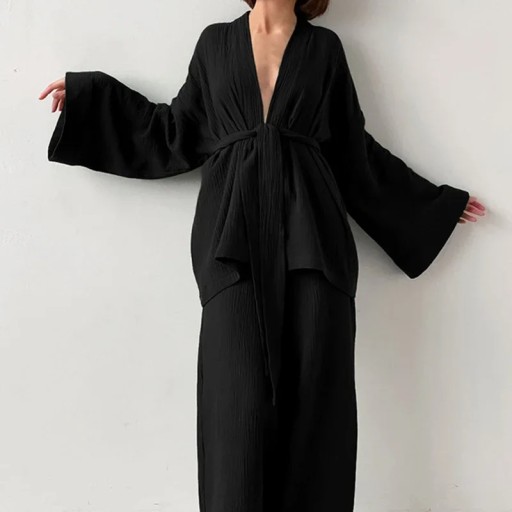 New 2023 Kimono Style Women's Matching Set 100% Co