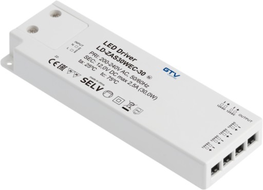 Zasilacz LED SLIM EASY CLICK 12V/30W z mini amp