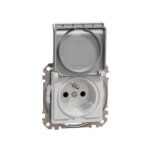 Sedna Design Gniazdko elektryczne IP44 srebrne