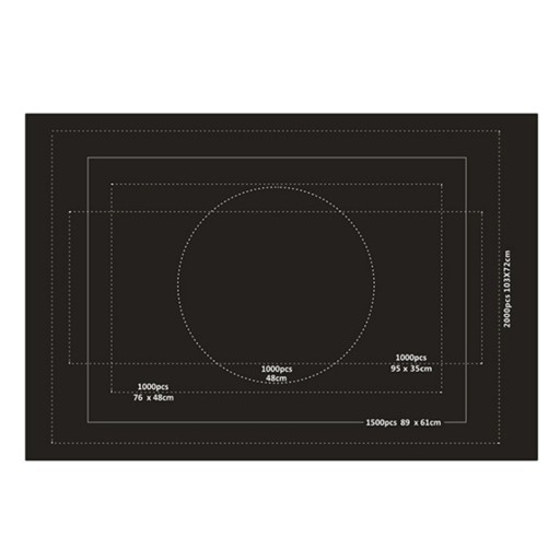 Up Cloth Mat Game Łatwe przechowywanie Jumbo Board Toys Oszczędność miejsca 2000 Black