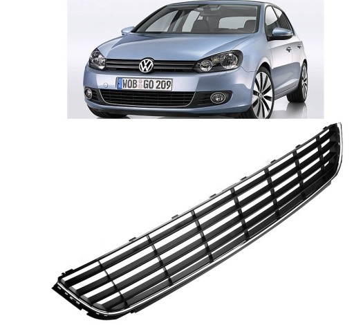 VW GOLF VI MK6 08- Kratka środkowa w zderzak chrom
