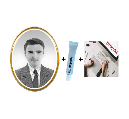 ZDJĘCIE NA NAGROBEK CZARNO-BIAŁE + KLEJ+ PROJEKT!!