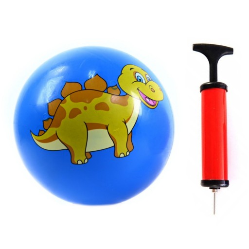 DINOZAURY PIŁKA GUMOWA DLA DZIECI SZKOLNA OGRODOWA RÓŻNE KOLORY + POMPKA