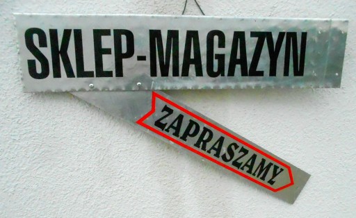 Baner reklamowy 90x20 blacha ryflowana aluminium , SKLEP,MAGAZYN