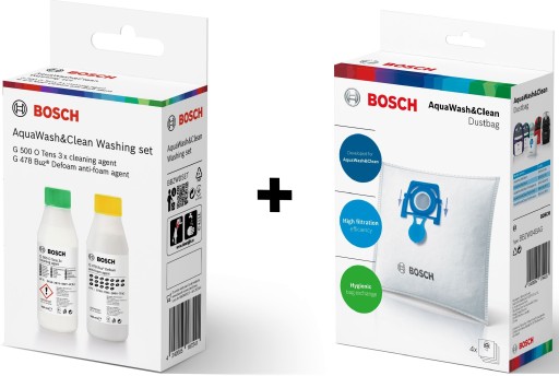 Zestaw akcesoriów Bosch do odkurzaczy AquaWash&Clean Oryginalne Płyny+Worki