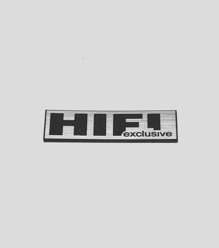 HIFI EXCLUSIVE naklejka emblemat 35x9 mm*SREBRNA