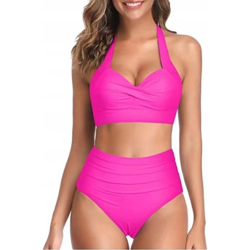 BIKINI STRÓJ KĄPIELOWY WYSOKI PUSH UP RETRO