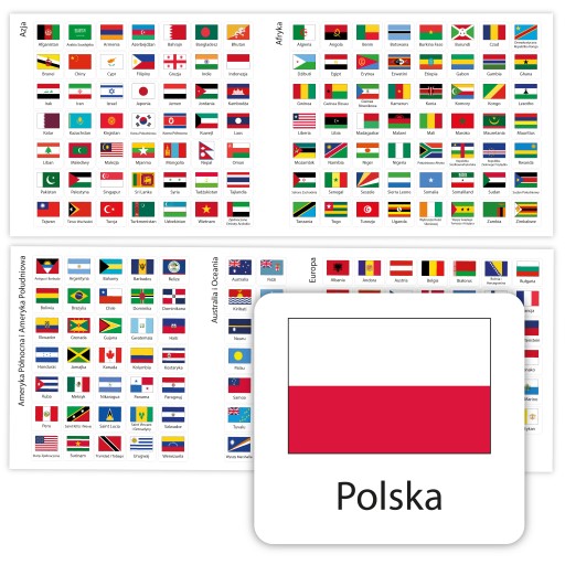 FLAGI PAŃSTW Świata KODY PAŃSTW NAKLEJKI na kufer motocyklowy