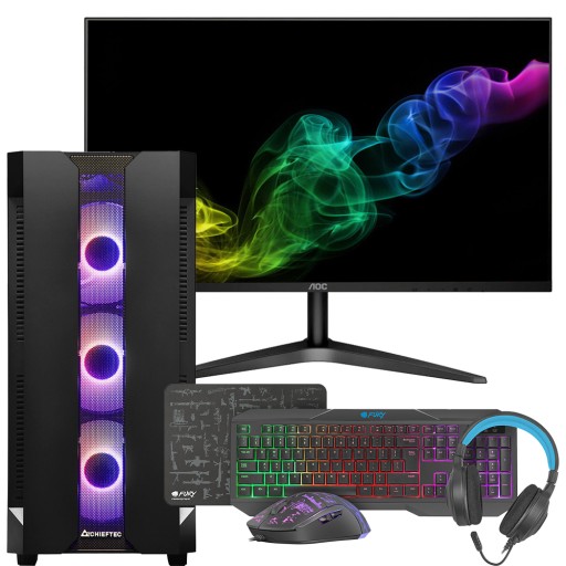 Zestaw komputerowy GameRTX 16GB DDR4 | 2TB SSD|Win10Pro Do gier biura RGB
