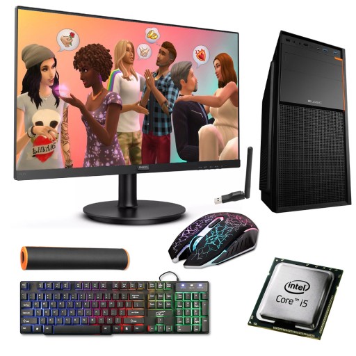 GAMINGOWY ZESTAW CORE i5 QUAD 16GB 240SSD WINDOWS 10 KOMPUTER DO GIER PC